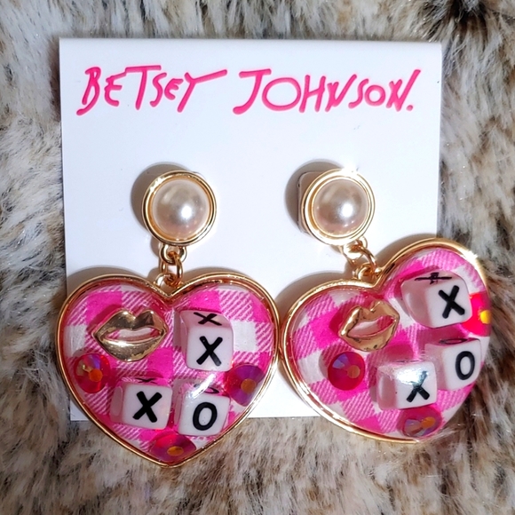 Betsey Johnson Jewelry - Betsey Johnson Heart Earrings
